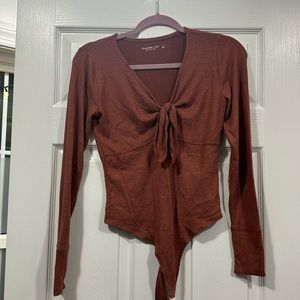 A&F tie front body suit